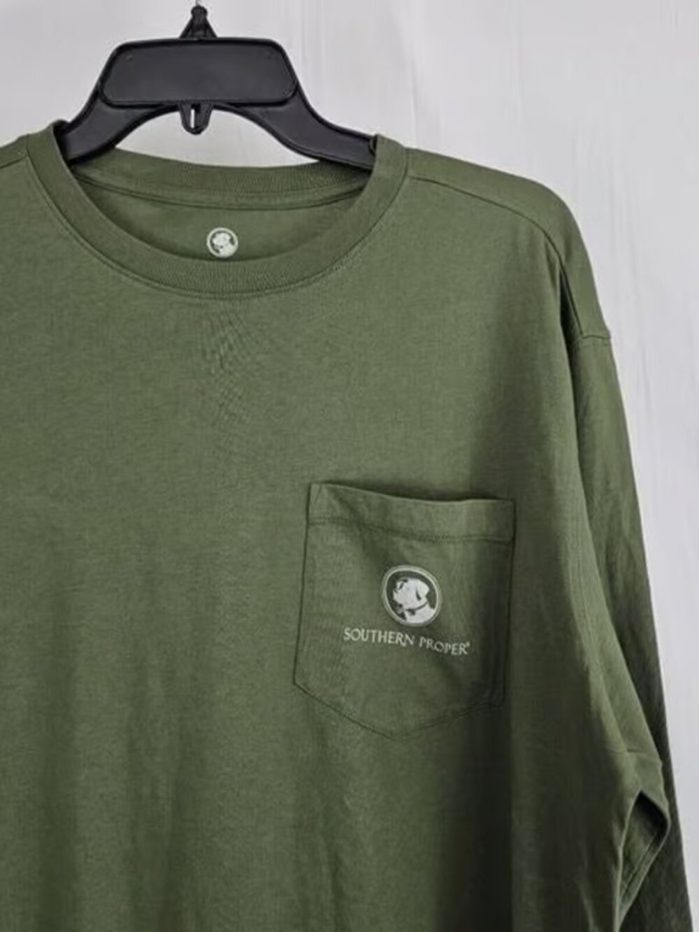 Men's Christmas Dog Graphic Long Sleeve T Shirt Green Holiday Tee